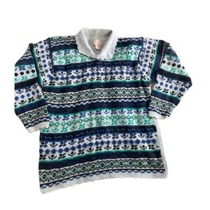 Jimmy Garcia | Vintage Knit Sweater Large Gray Blue Green Oversized